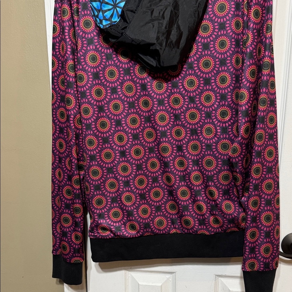 Reversible Colorful Patterned Pockets Hooded Jack… - image 6